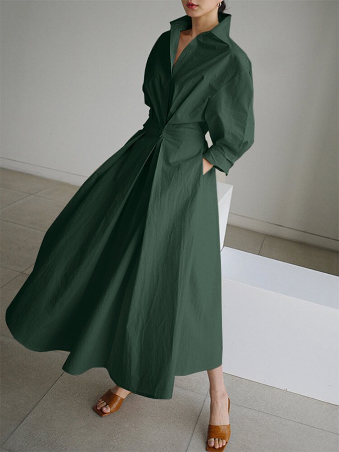 Clarisse | Women’s Elegant Button-Front Shirt Dress