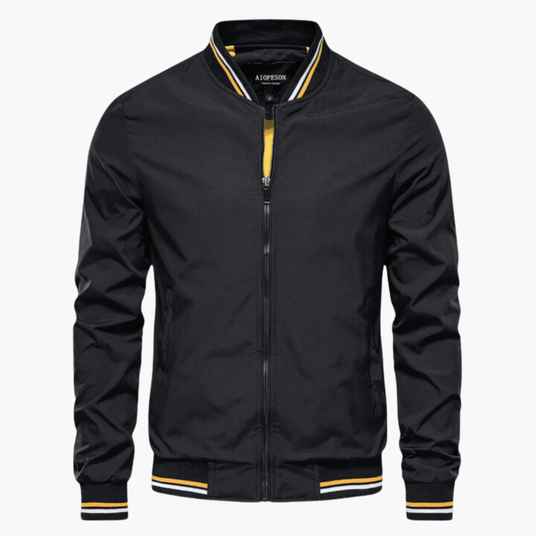 Rivaro | Men’s Zip-Up Bomber Jacket with Ribbed Trim