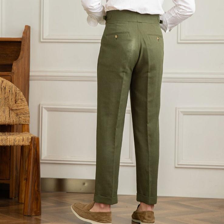 Bellario | Men’s High-Waisted Pleated Trousers with Side Adjusters