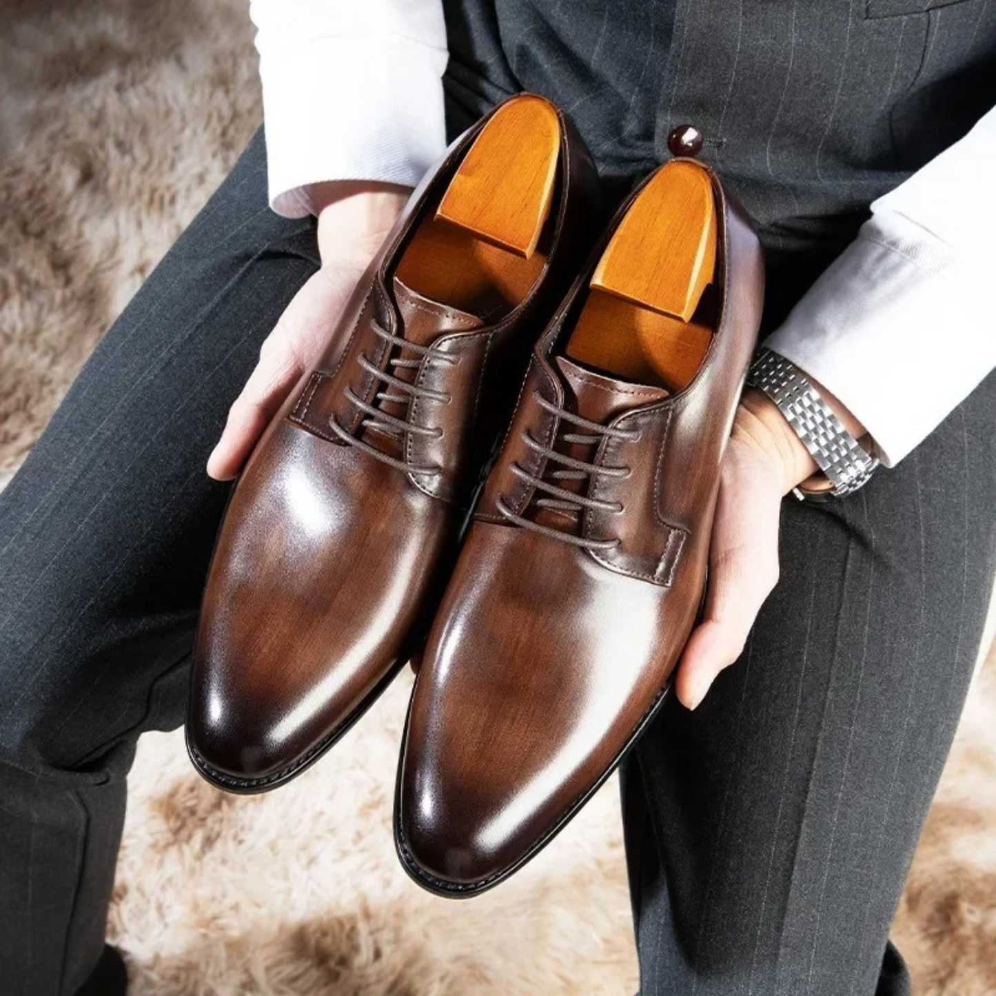 Riverton | Men’s Oxford Wedding Shoes – Sleek Formal Lace-Up Design