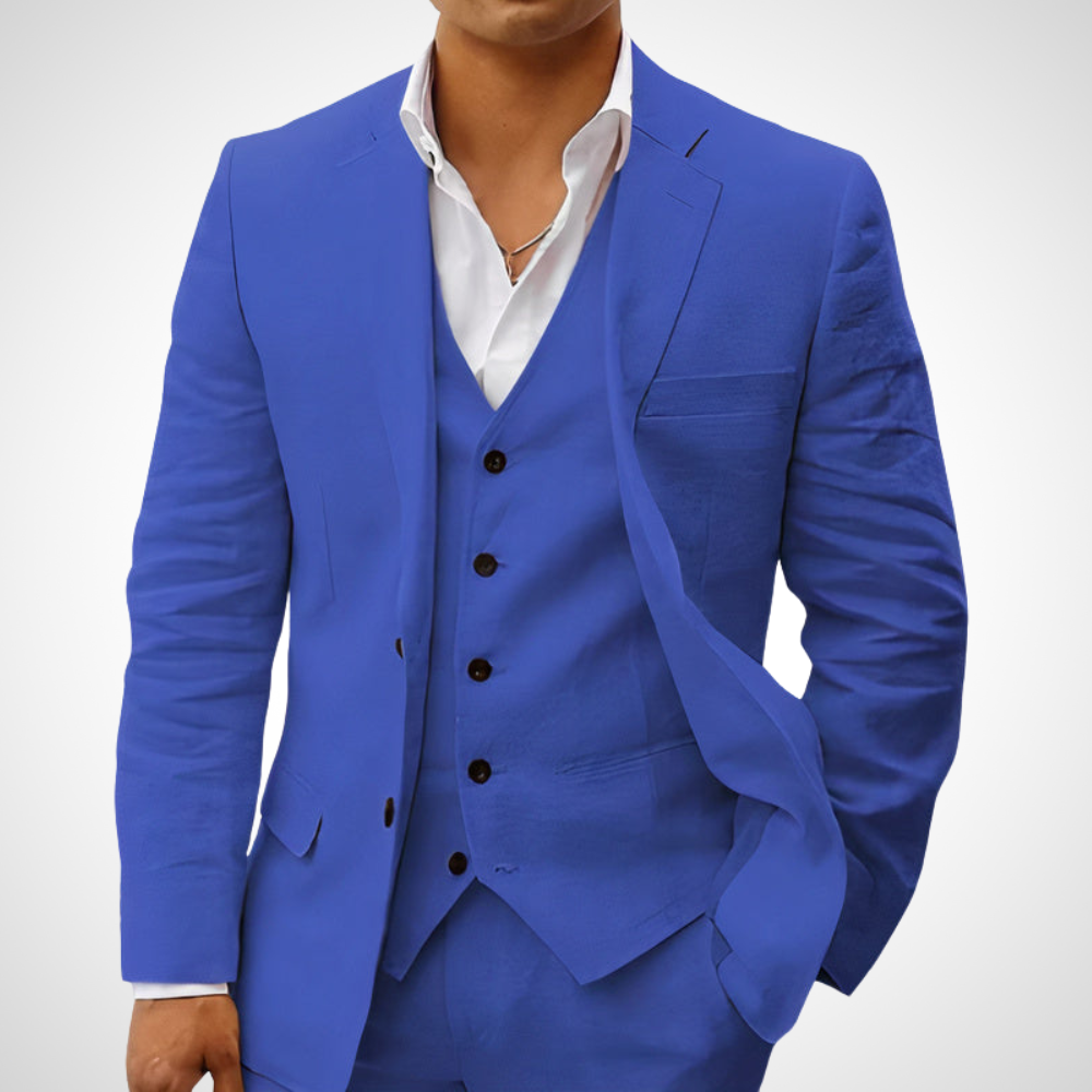 Belvaris | Men’s 3-Piece Suit Set with Single-Breasted Blazer and Vest