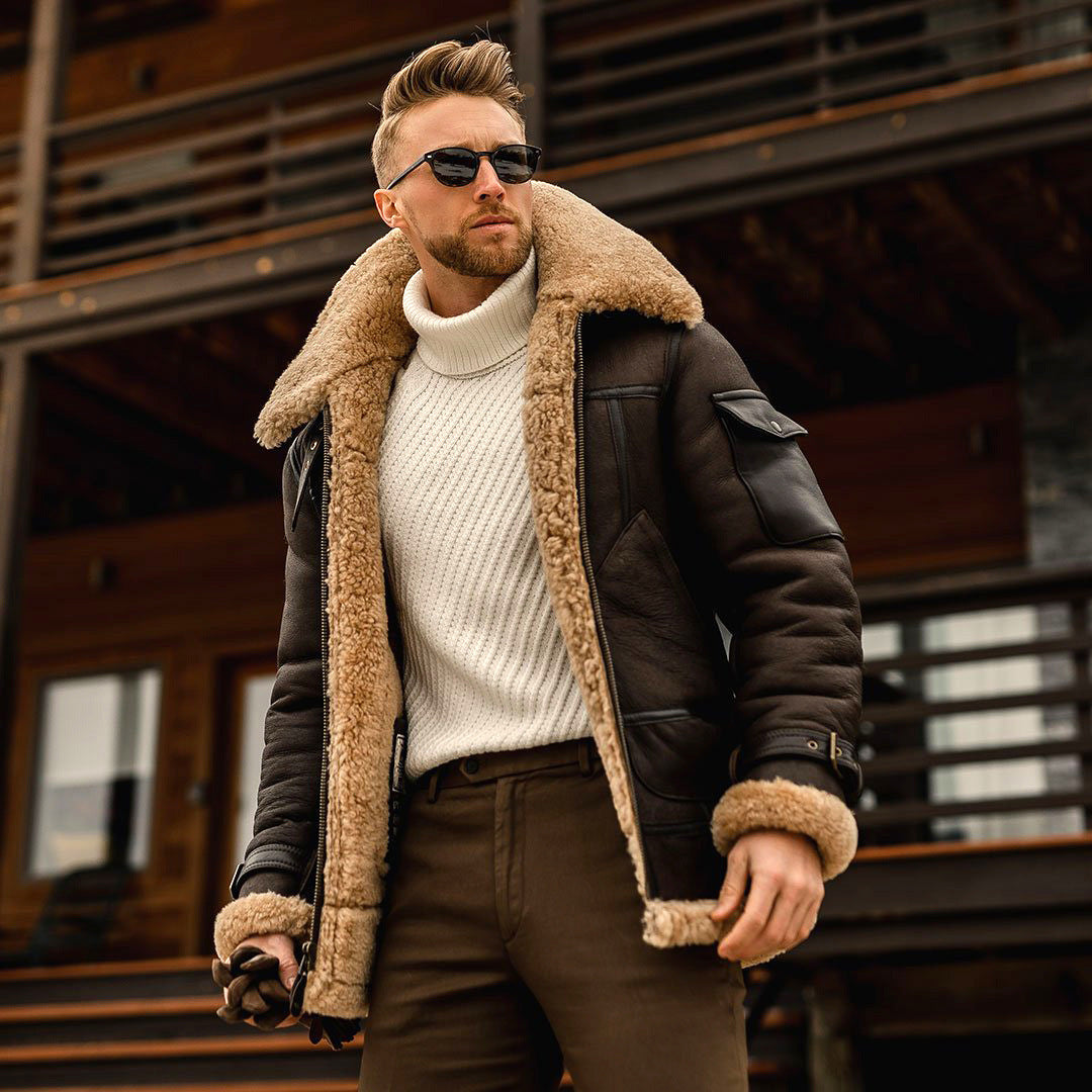 Alderic | Men’s Shearling Aviator Jacket