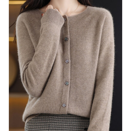 Belisse | Women’s Soft Knit Button Cardigan with Round Neck