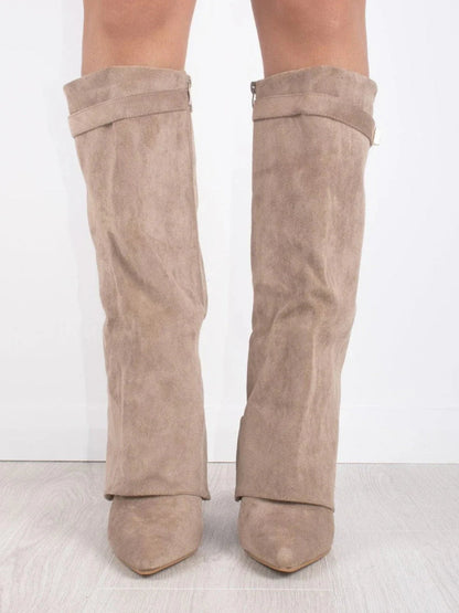 Velmora | Women’s Knee-High Boots with Flared Shaft and Block Heel