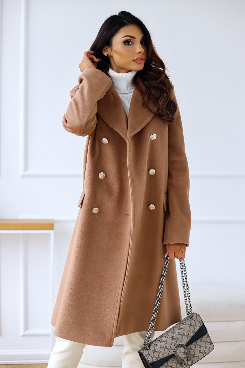 Valenra | Women’s Elegant Double-Breasted Wool Trench Coat