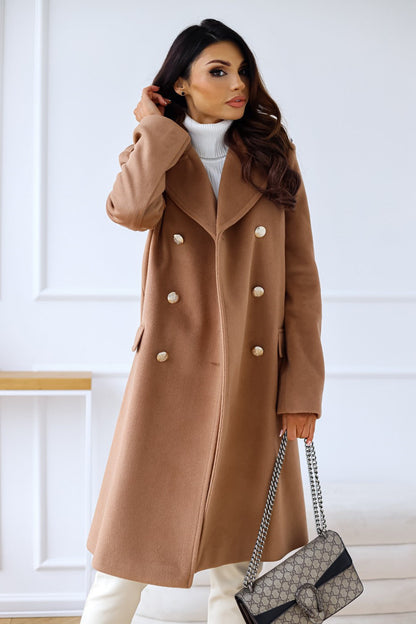 Valenra | Women’s Elegant Double-Breasted Wool Trench Coat