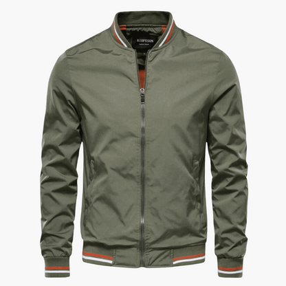 Rivaro | Men’s Zip-Up Bomber Jacket with Ribbed Trim