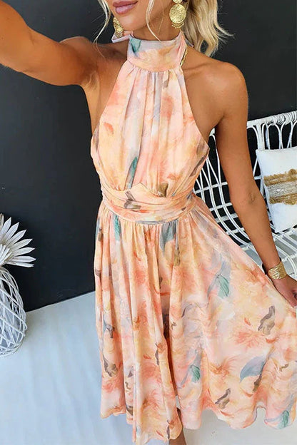 Aquarelle | Women’s Watercolour Halter Maxi Dress