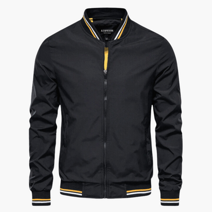 Rivaro | Men’s Zip-Up Bomber Jacket with Ribbed Trim