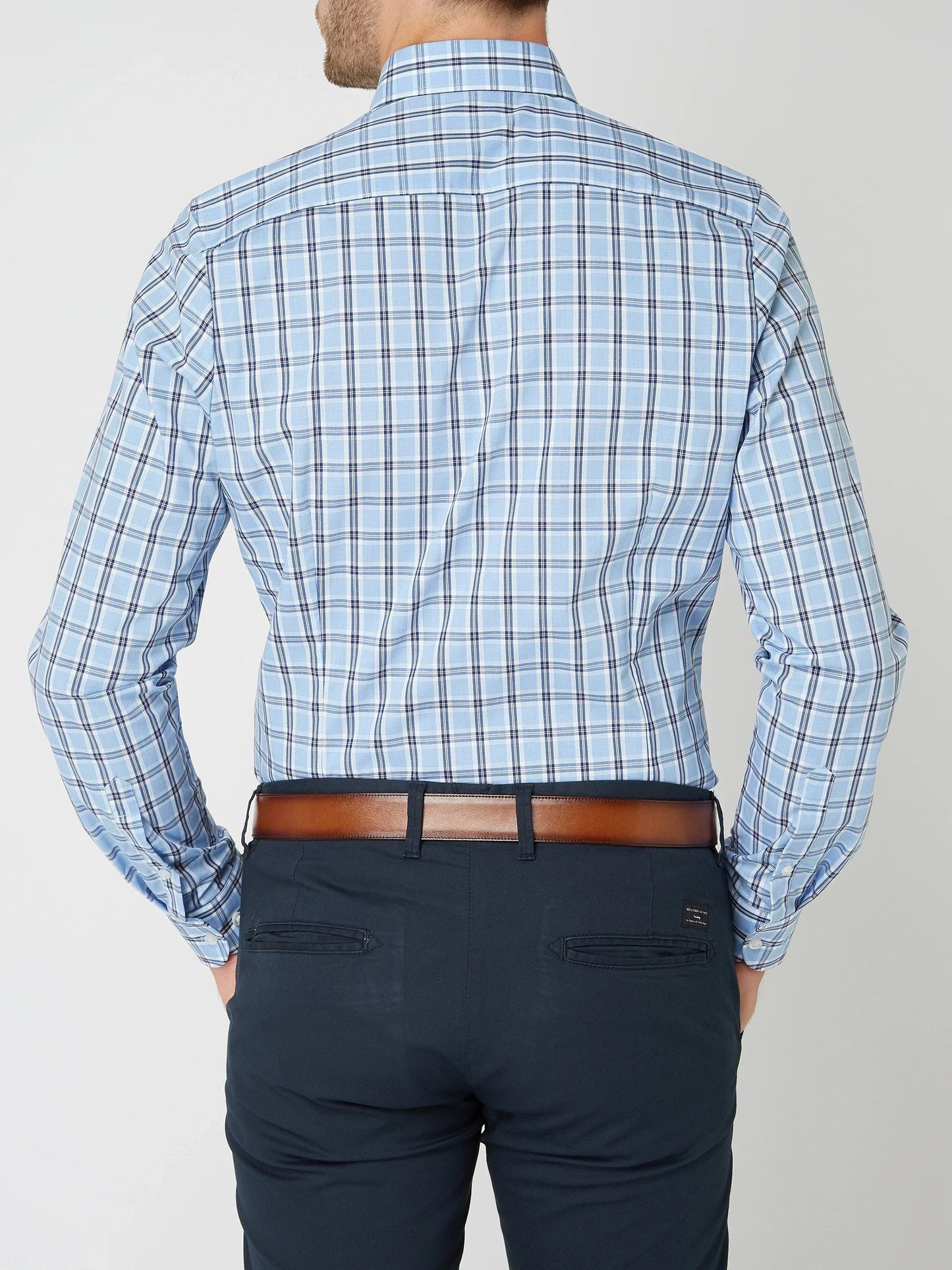 Brexton | Men’s Long-Sleeve Checkered Shirt with Button-Down Collar