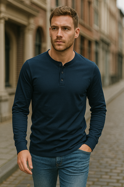 Ardenley | Men’s Classic Long-Sleeve Henley Shirt