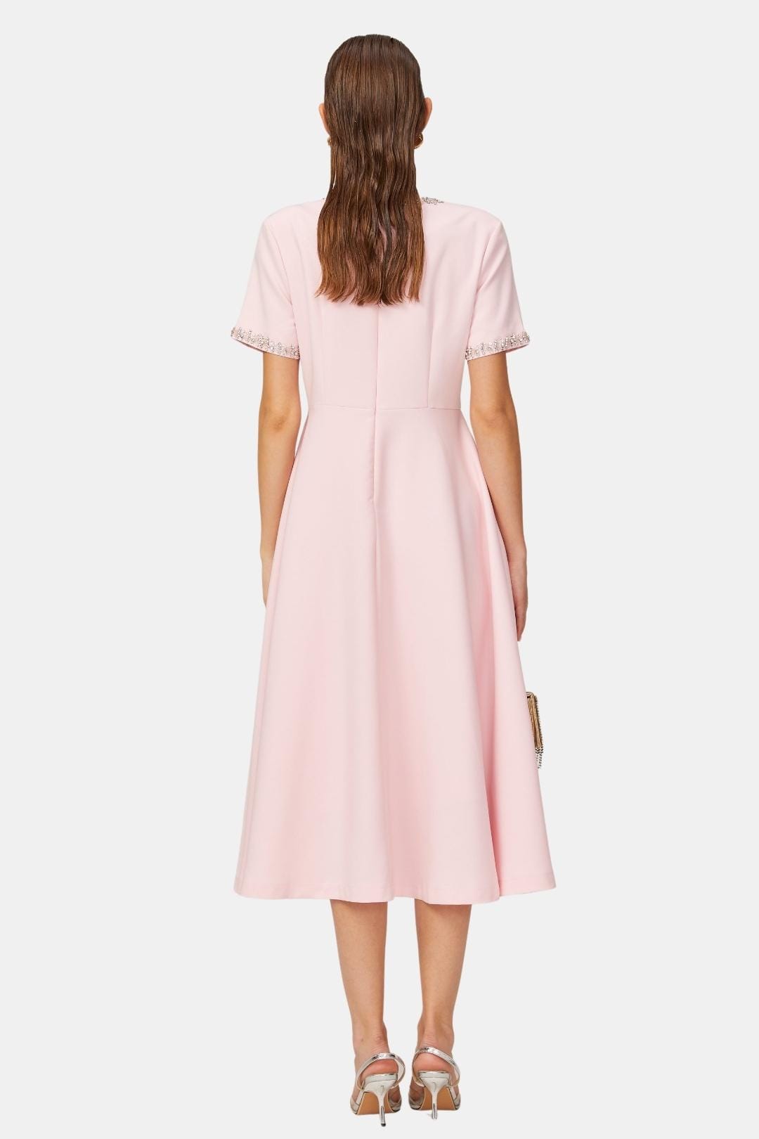 Avelinne | Bowknot Crystal-Embellished Midi Cocktail Dress