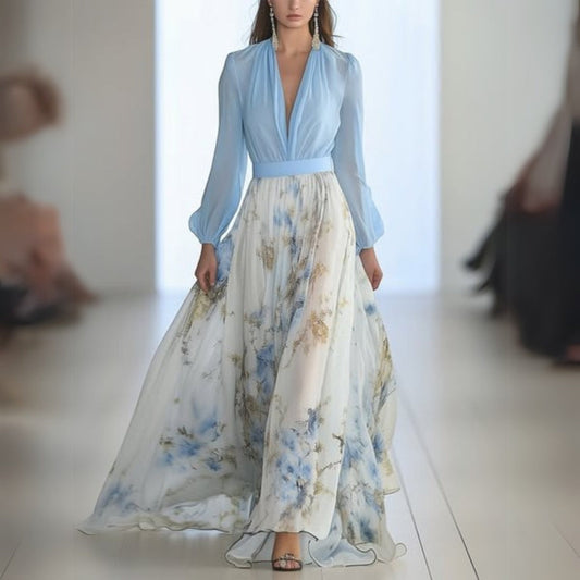 Floravie | Women’s Elegant Floral Maxi Dress