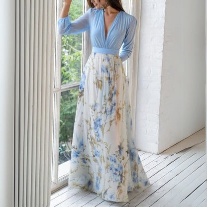 Floravie | Women’s Elegant Floral Maxi Dress