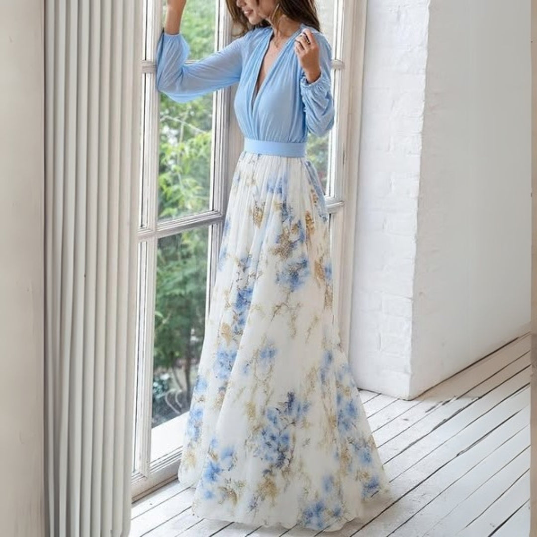 Floravie | Women’s Elegant Floral Maxi Dress