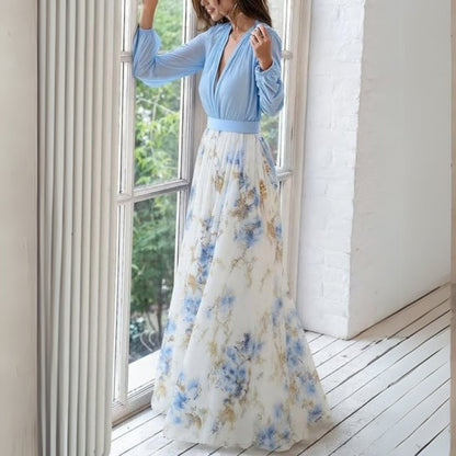 Floravie | Women’s Elegant Floral Maxi Dress