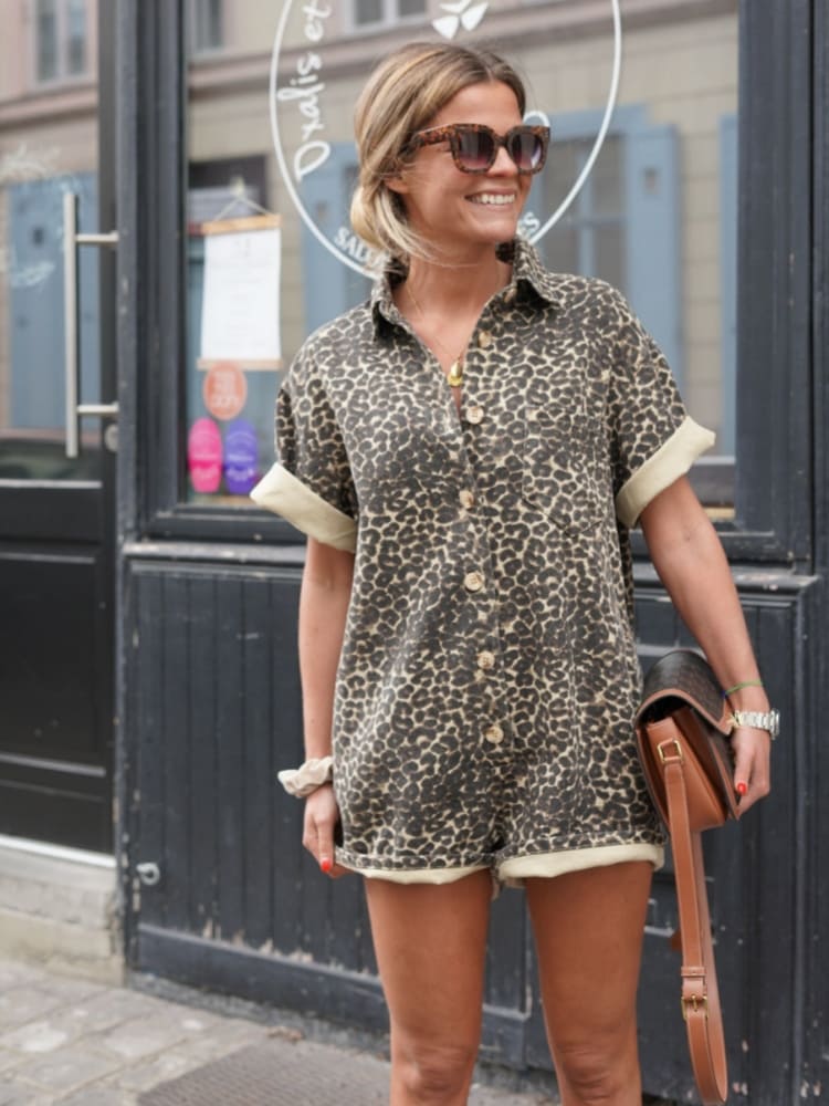 Savira | Women’s Mini Cheetah Print Romper