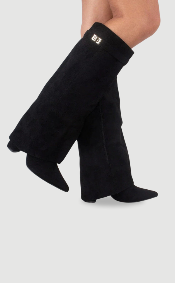Velmora | Women’s Knee-High Boots with Flared Shaft and Block Heel