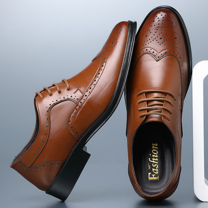 Aldric | Men’s Classic Oxford Dress Shoes with Brogue Detailing
