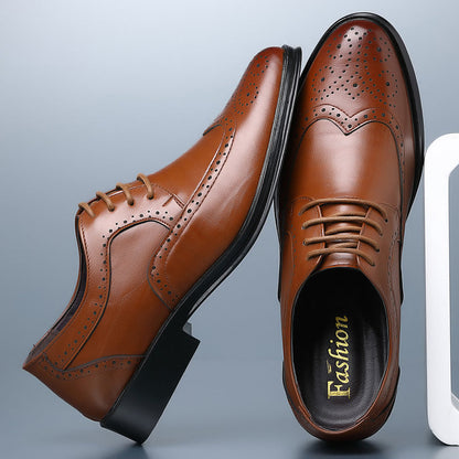 Aldric | Men’s Classic Oxford Dress Shoes with Brogue Detailing