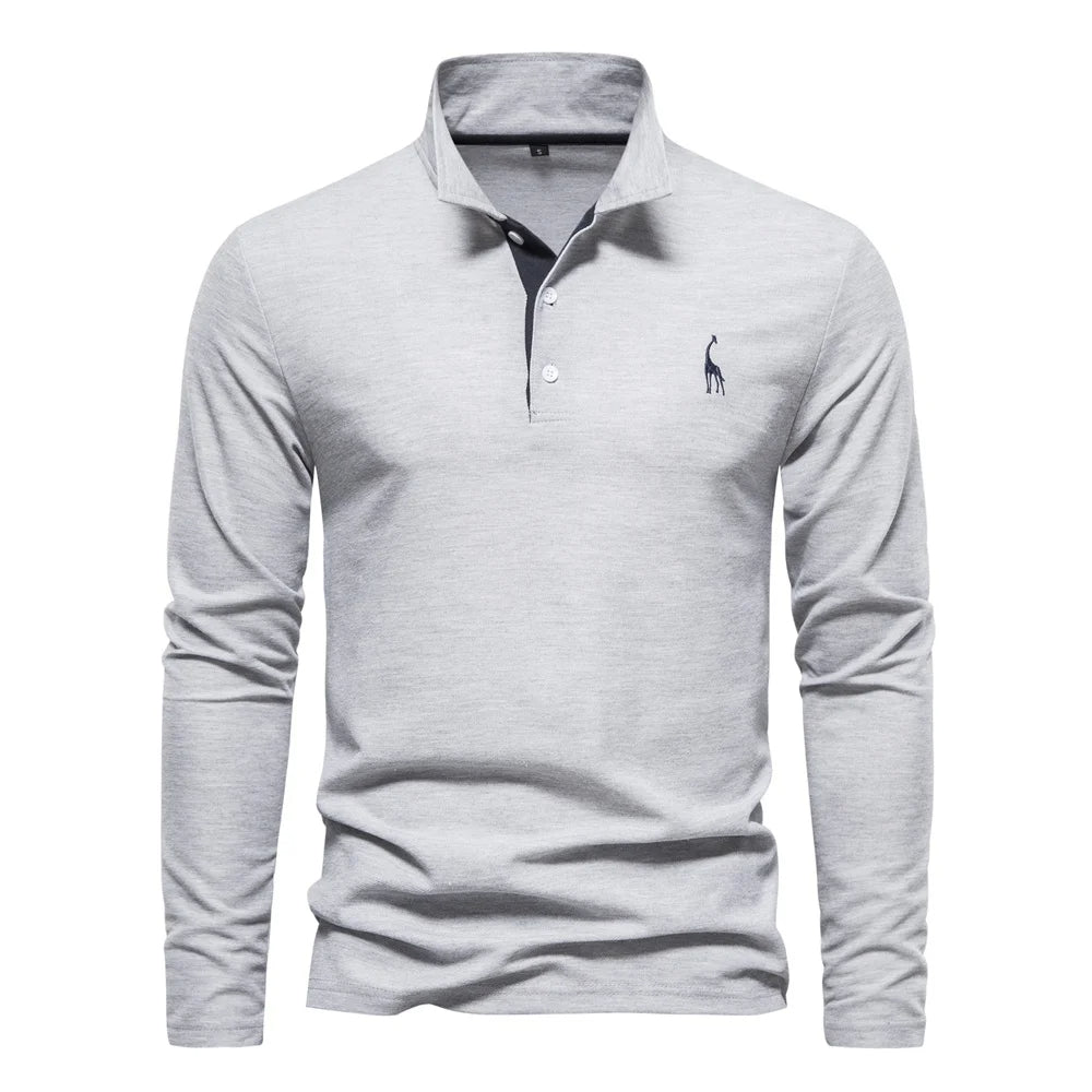 Ferron | Men’s Long-Sleeve Polo Jumper with Button Placket