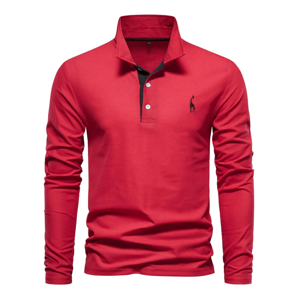 Ferron | Men’s Long-Sleeve Polo Jumper with Button Placket