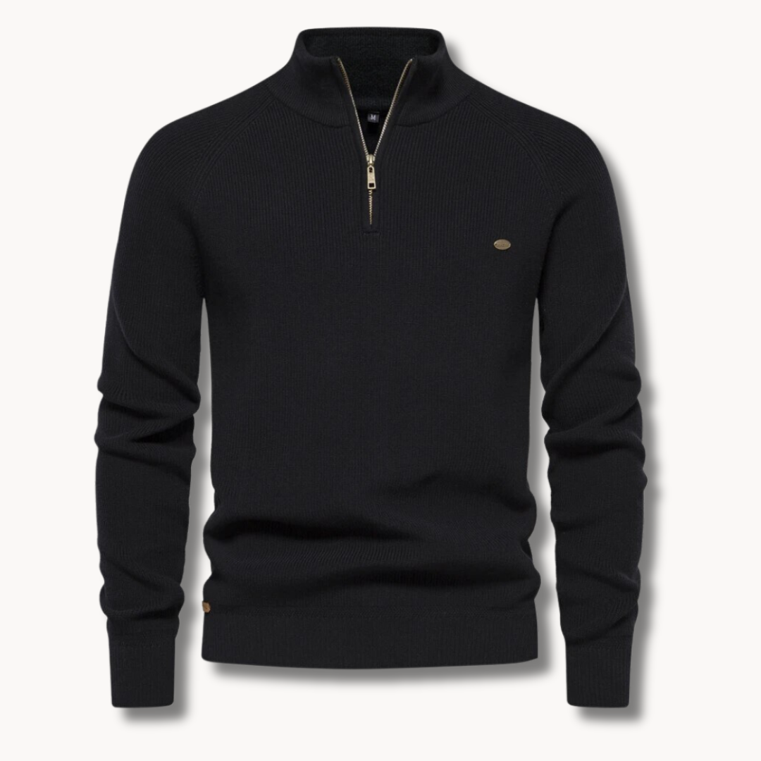 Valeron | Men’s Half-Zip Knitted Jumper with Stand Collar