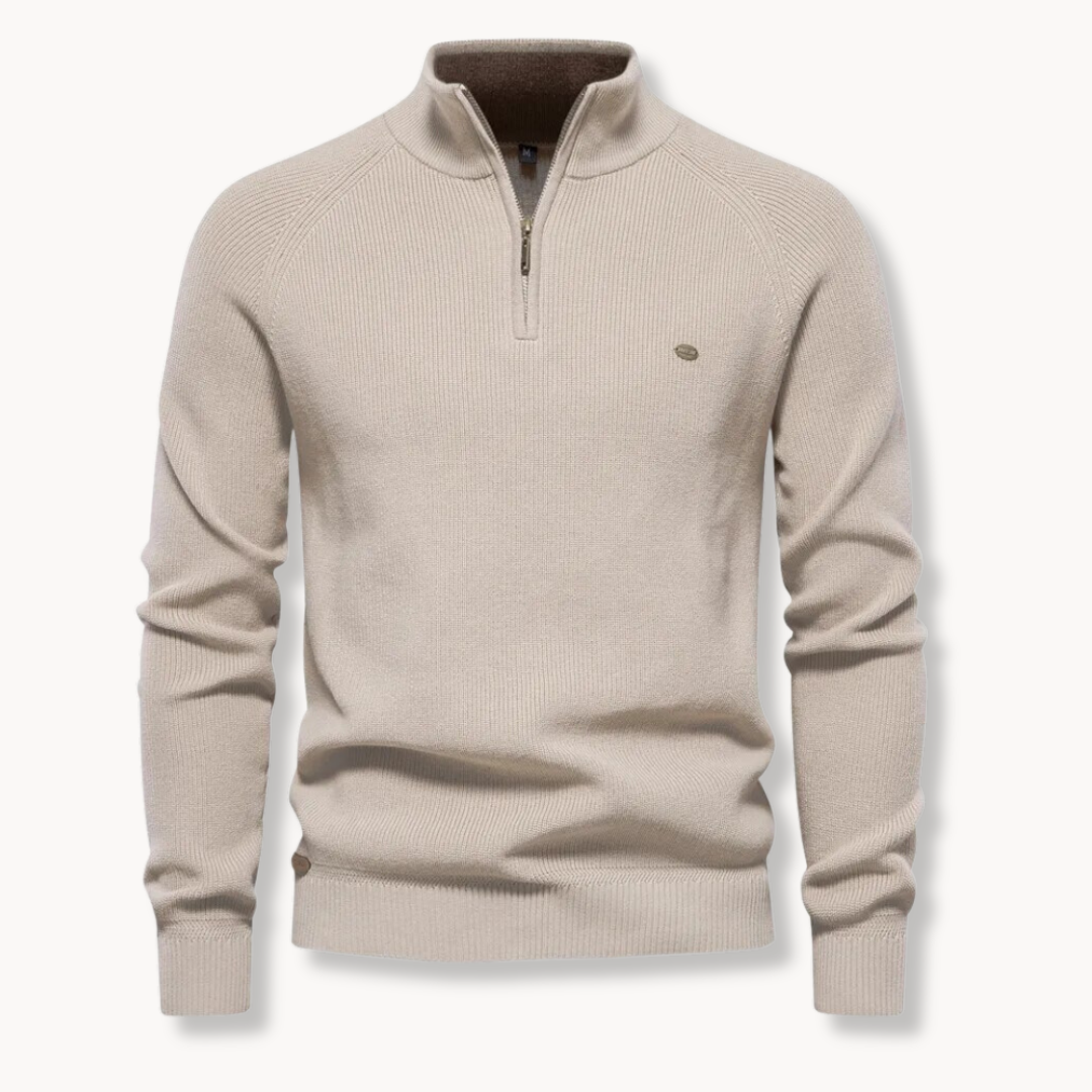Valeron | Men’s Half-Zip Knitted Jumper with Stand Collar