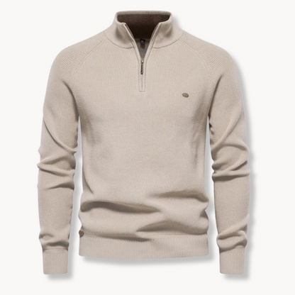 Valeron | Men’s Half-Zip Knitted Jumper with Stand Collar
