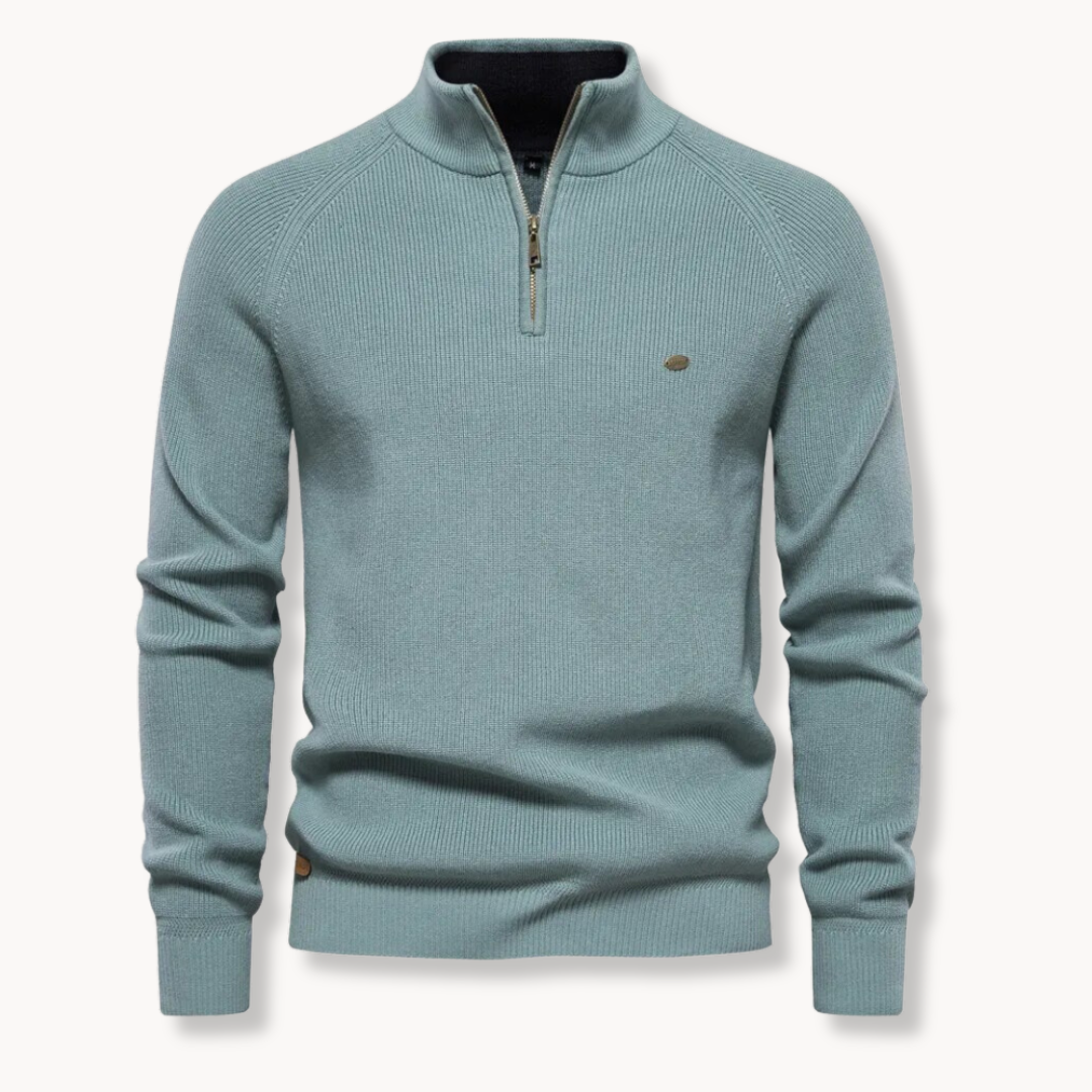 Valeron | Men’s Half-Zip Knitted Jumper with Stand Collar