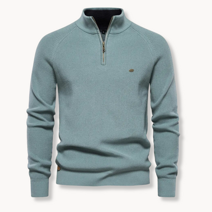 Valeron | Men’s Half-Zip Knitted Jumper with Stand Collar
