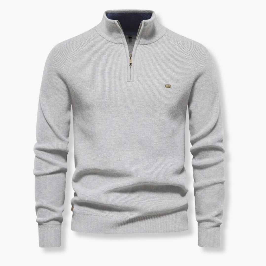 Valeron | Men’s Half-Zip Knitted Jumper with Stand Collar
