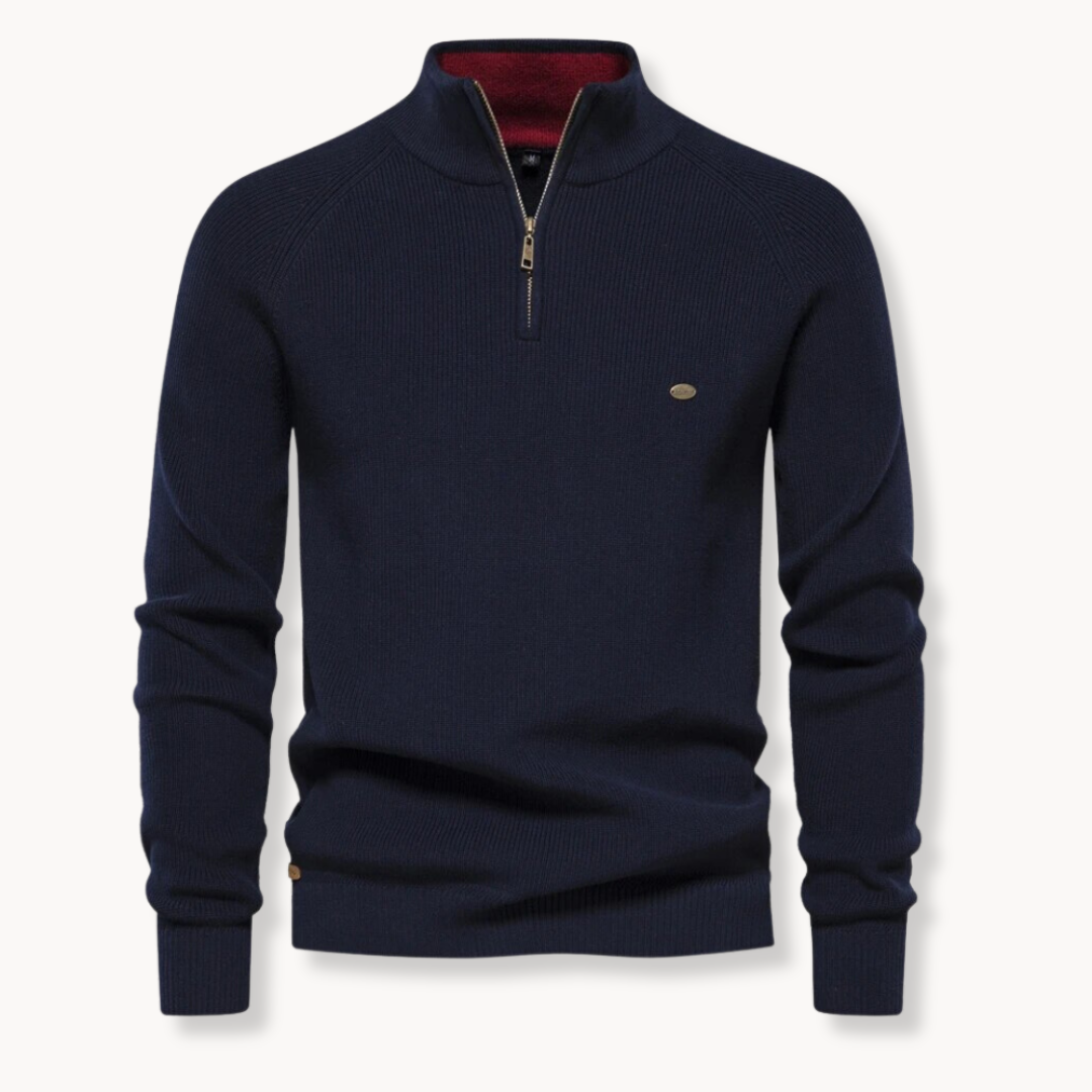 Valeron | Men’s Half-Zip Knitted Jumper with Stand Collar