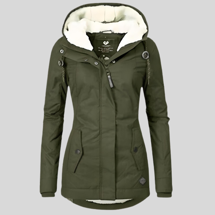 Rainelle | Women’s Waterproof Hooded Rain Jacket with Fleece Lining