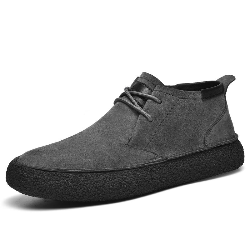 Bravion | Men’s Mid-Top Lace-Up Loafers with Textured Sole