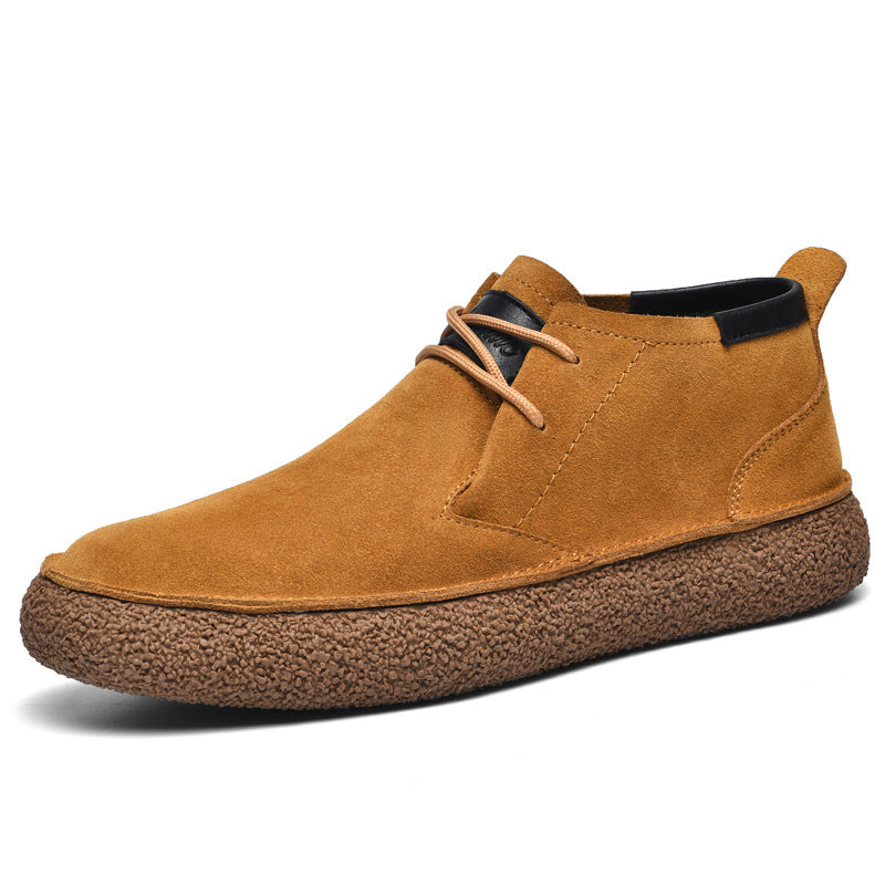 Bravion | Men’s Mid-Top Lace-Up Loafers with Textured Sole