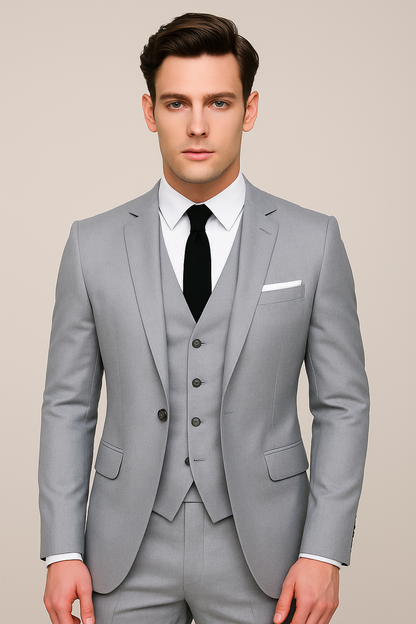 Valenor | Men’s 3-Piece Formal Slim Fit Suit – Single Breasted