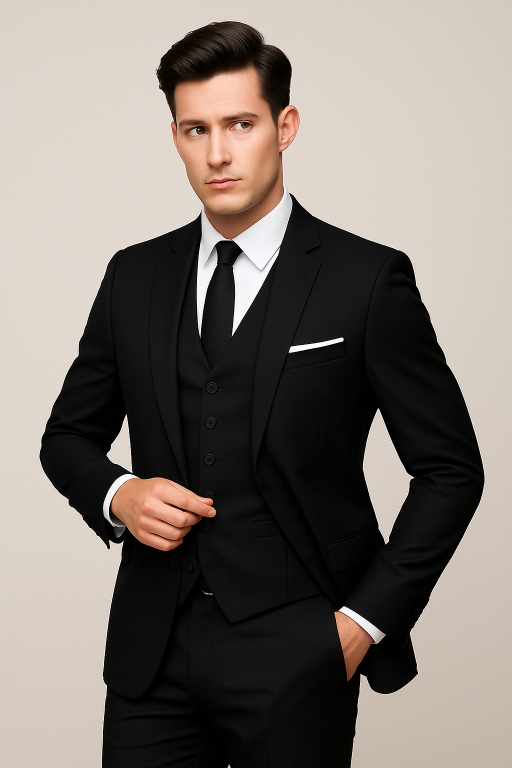 Valenor | Men’s 3-Piece Formal Slim Fit Suit – Single Breasted