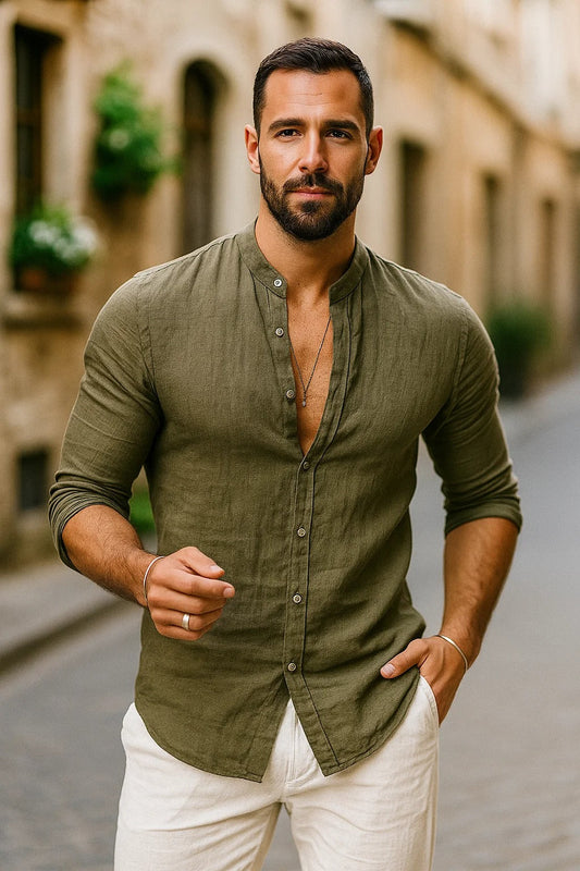 Averin | Men’s 3/4 Sleeve Casual Shirt