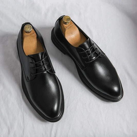 Velmont | Men’s Black Patent Derby Dress Shoes