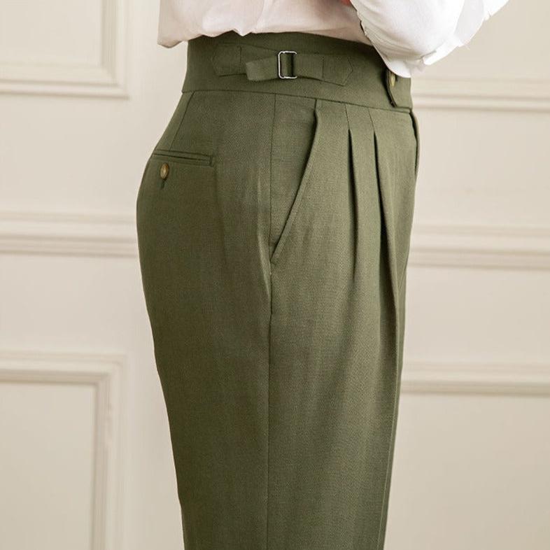 Bellario | Men’s High-Waisted Pleated Trousers with Side Adjusters