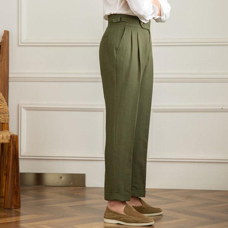 Bellario | Men’s High-Waisted Pleated Trousers with Side Adjusters