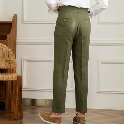 Bellario | Men’s High-Waisted Pleated Trousers with Side Adjusters