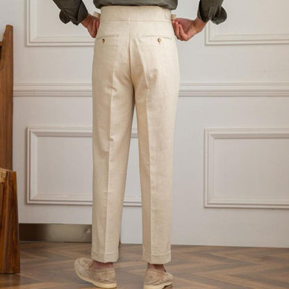 Bellario | Men’s High-Waisted Pleated Trousers with Side Adjusters