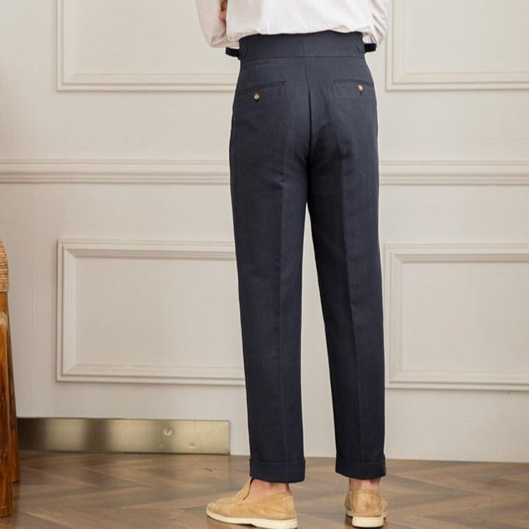 Bellario | Men’s High-Waisted Pleated Trousers with Side Adjusters