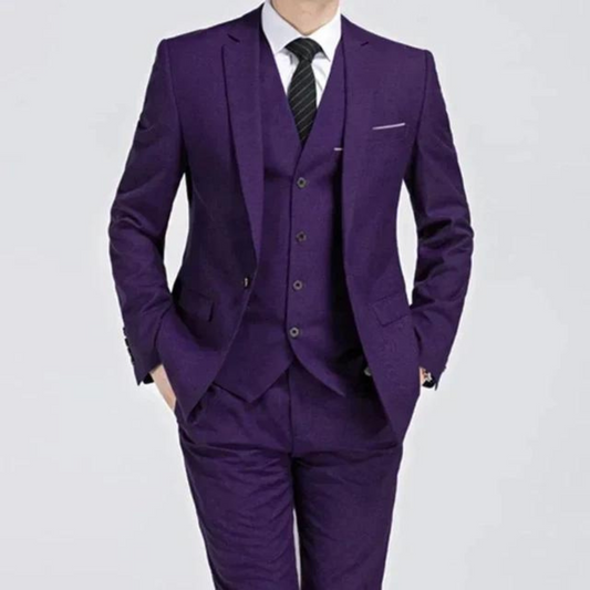 Corvane | Men’s Three-Piece Single-Button Black Formal Suit