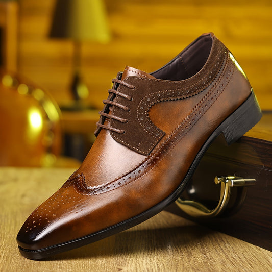 Westbury | Men’s Two-Tone Brogue Oxford Shoes with Wingtip Detail