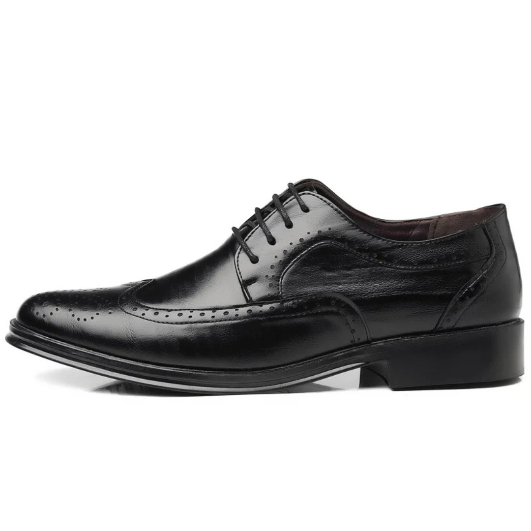 Aldric | Men’s Classic Oxford Dress Shoes with Brogue Detailing