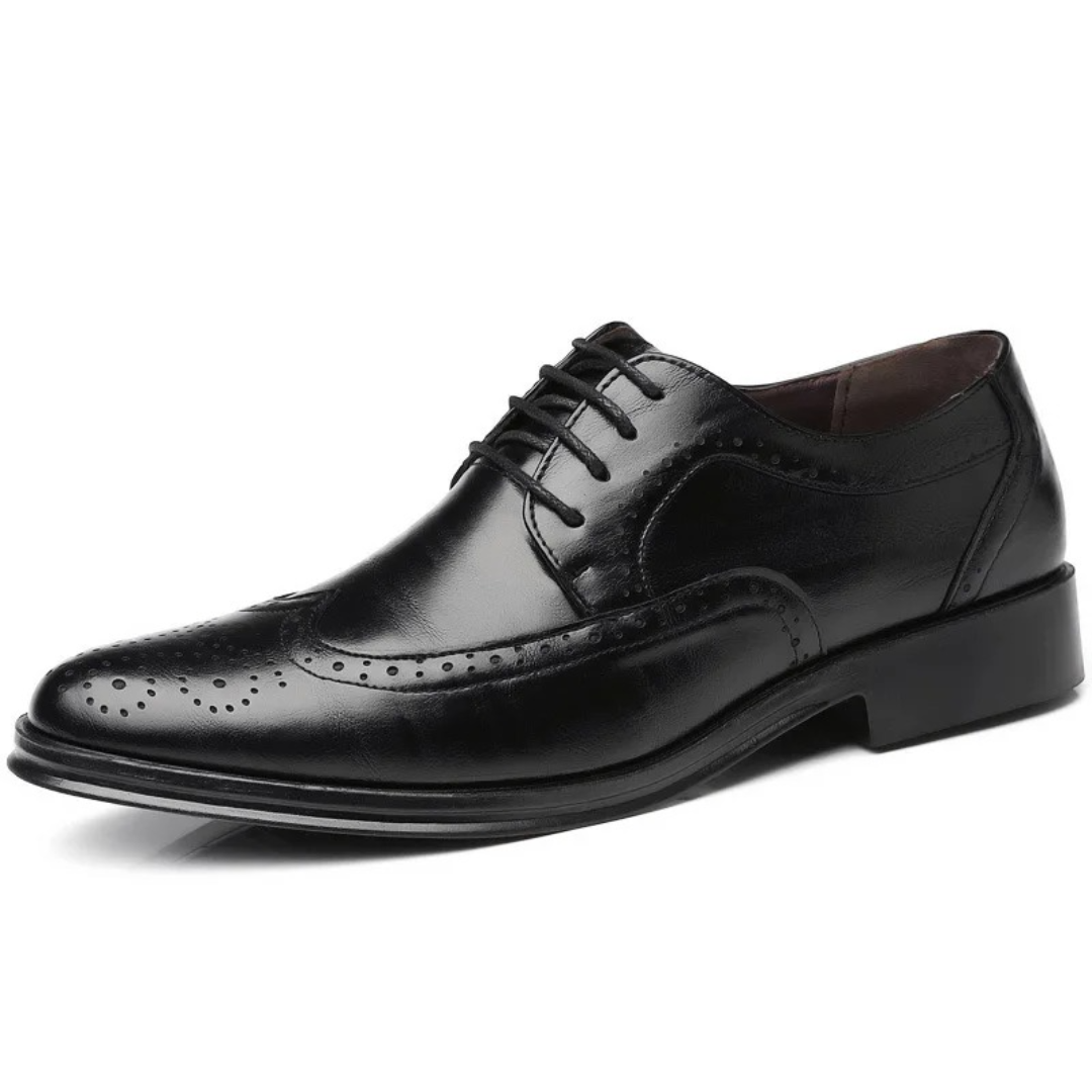 Aldric | Men’s Classic Oxford Dress Shoes with Brogue Detailing