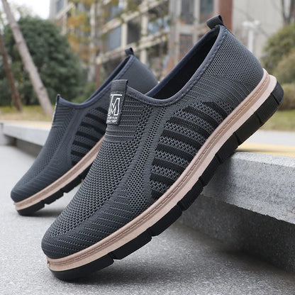 Aerion | Men’s Slip-On Mesh Sneakers with Knitted Upper